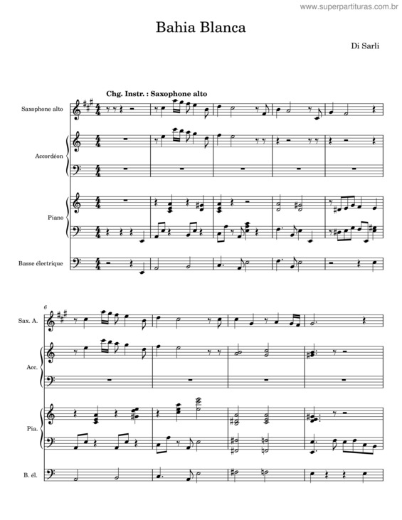 Partitura da música Bahia Blanca – Carlos Di Sarli v.5