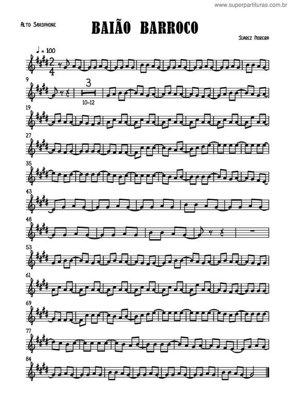 Partitura da música Baião Barroco v.2