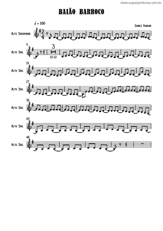 Partitura da música Baião Barroco v.3