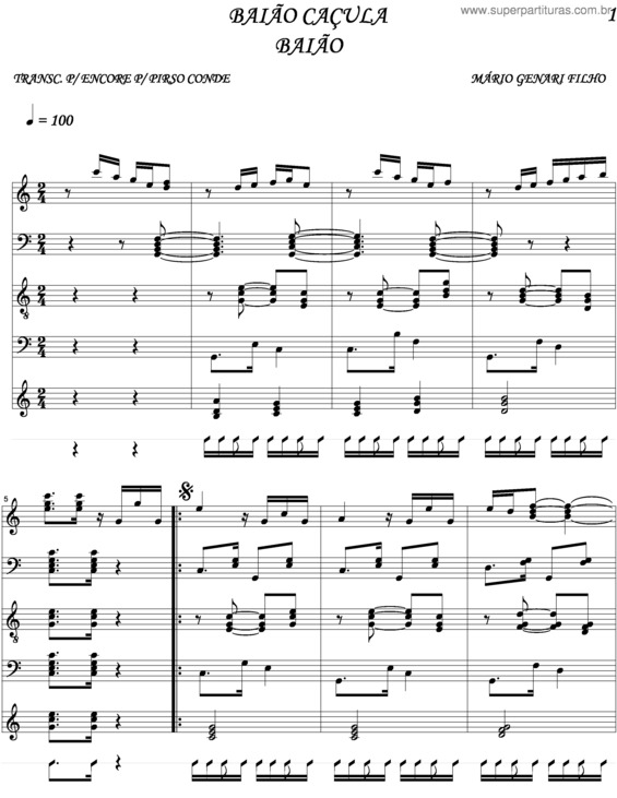 Partitura da música Baião Caçula v.4
