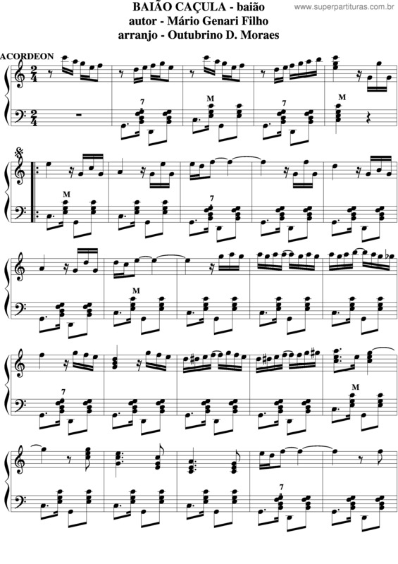 Partitura da música Baião Caçula v.5