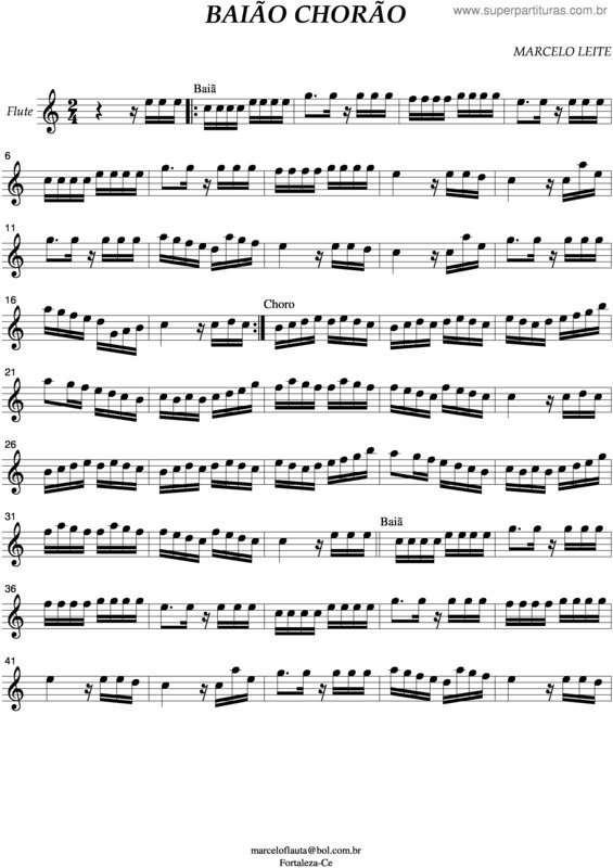 Partitura da música Baião Chorão