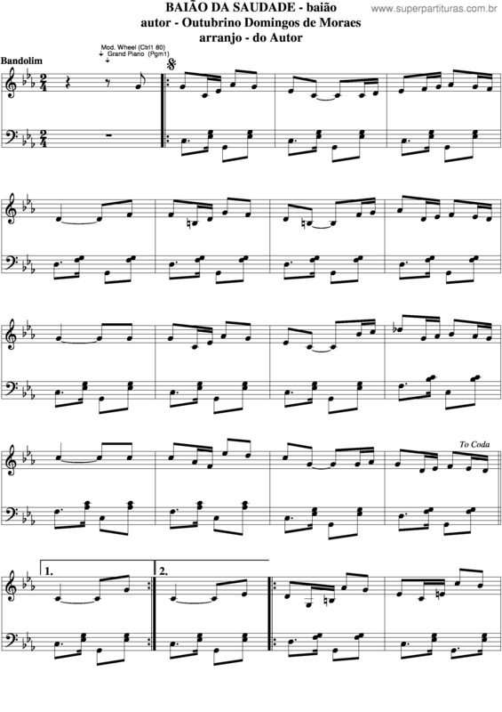 Partitura da música Baião Da Saudade v.5