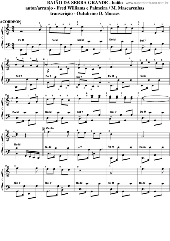 Partitura da música Baião Da Serra Grande v.3
