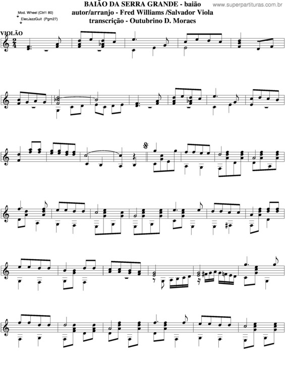 Partitura da música Baião Da Serra Grande v.5