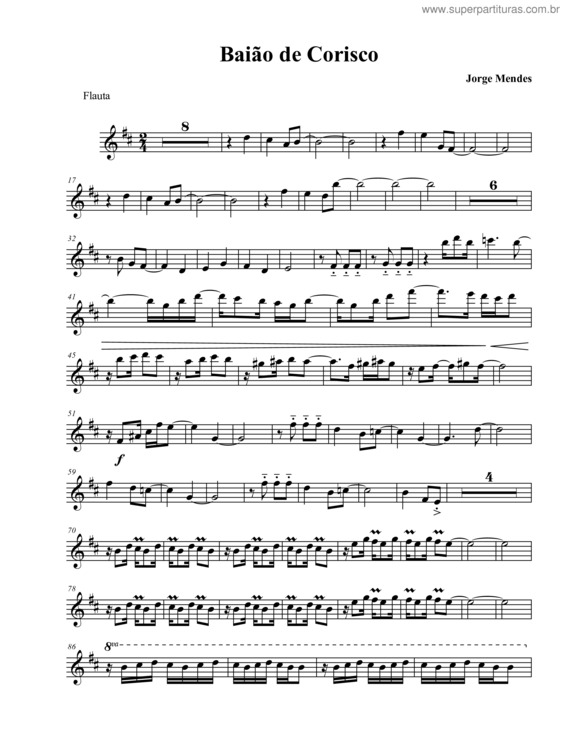 Partitura da música Baião de corisco v.2