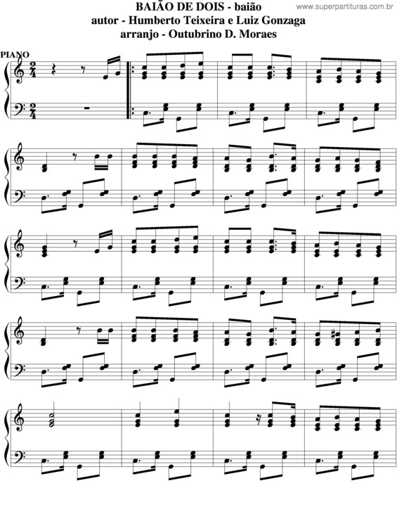 Partitura da música Baião De Dois v.6