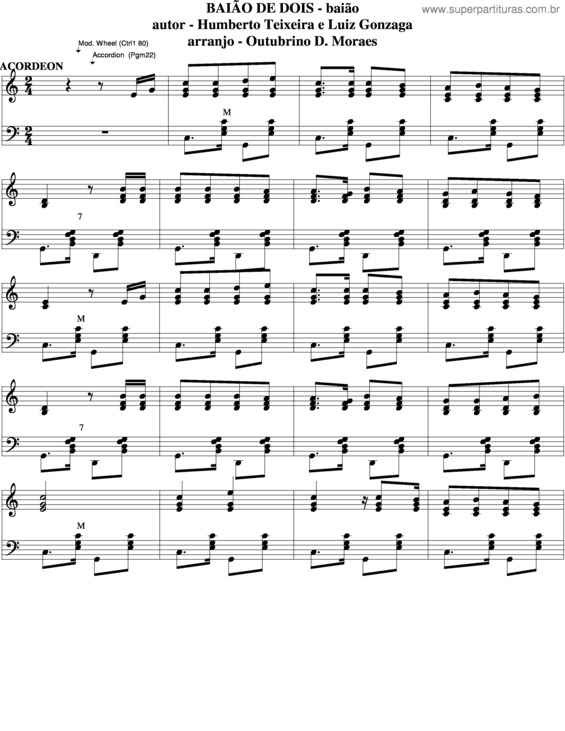 Partitura da música Baião De Dois v.7