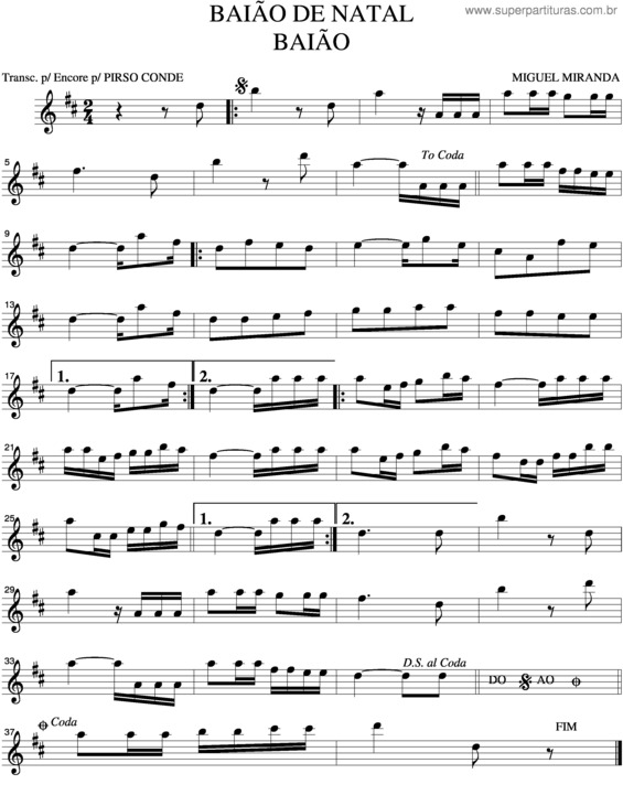 Partitura da música Baião De Natal