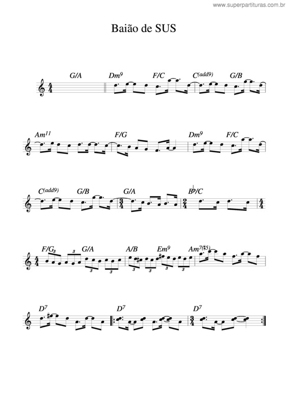 Partitura da música Baião De Sus