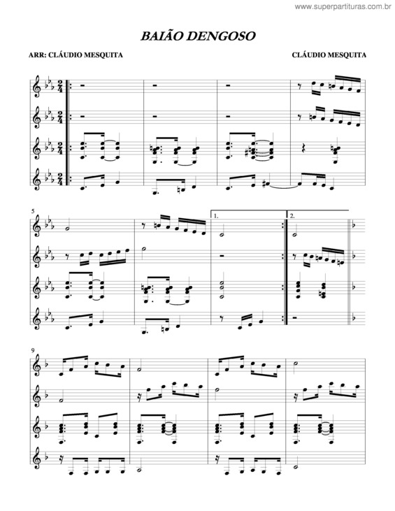 Partitura da música Baião Dengoso