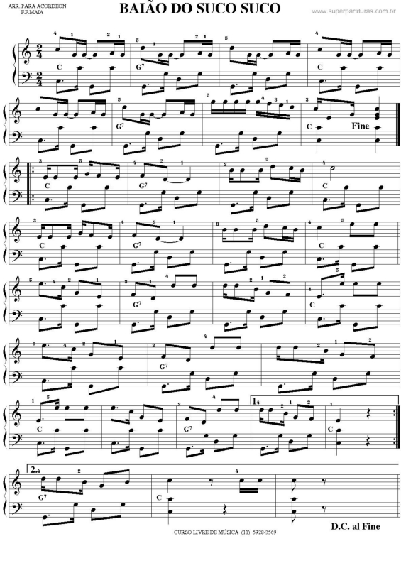 Partitura da música Baião Do Suco Suco