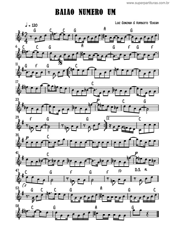 Partitura da música Baião Numero Um v.2