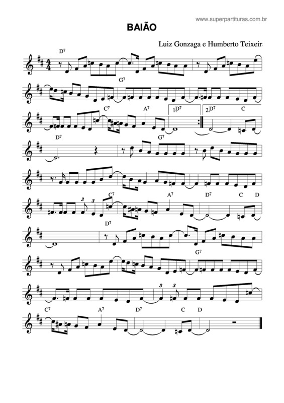 Partitura da música Baião v.11