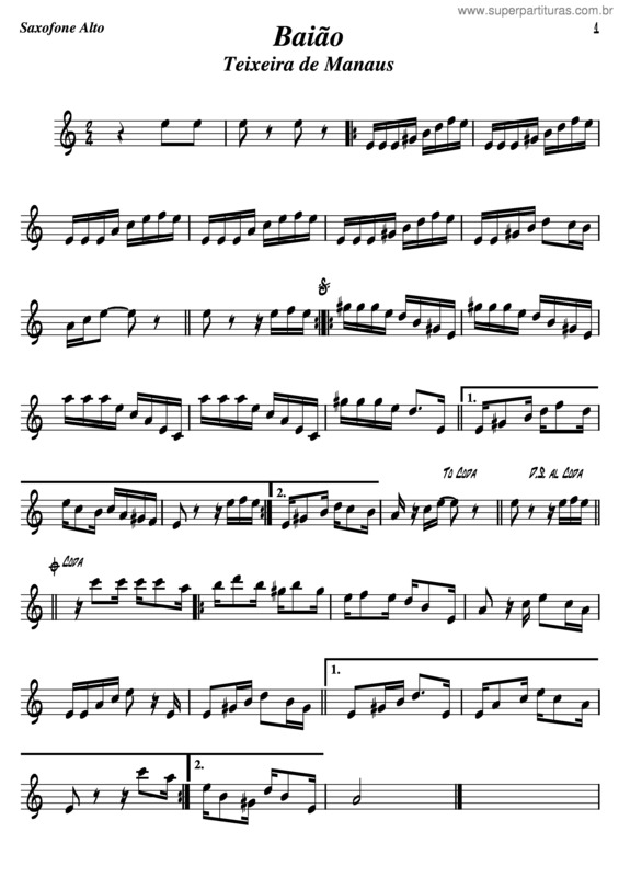 Partitura da música Baião v.5