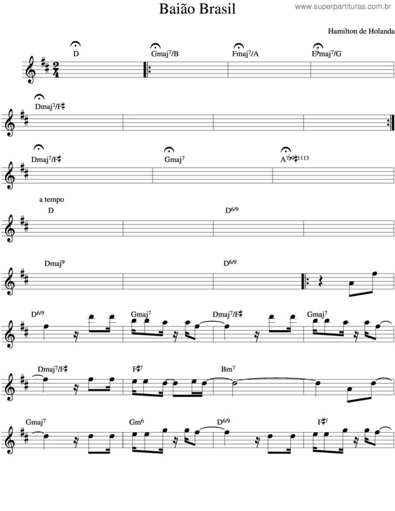 Partitura da música Baião v.7