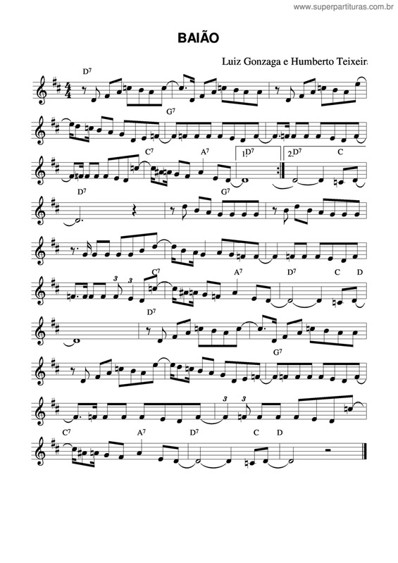 Partitura da música Baião v.9