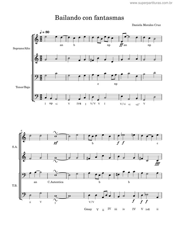 Partitura da música Bailando Con Fantasmas