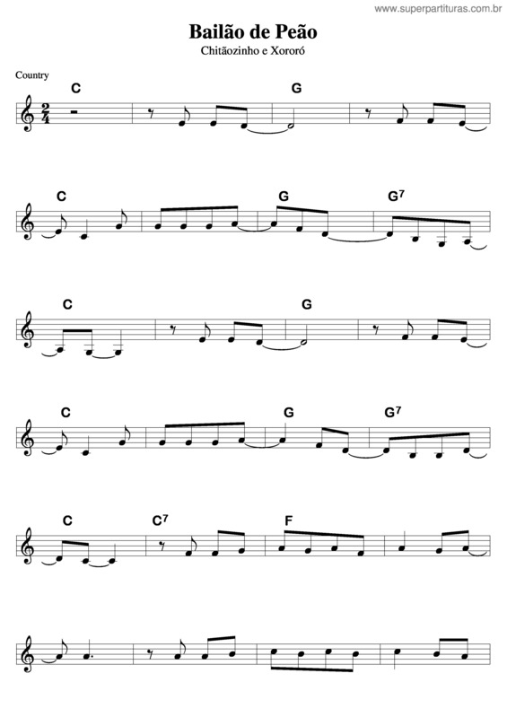 Partitura da música Bailão De Peão v.3