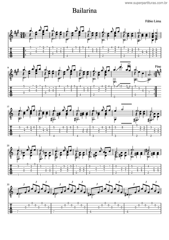 Partitura da música Bailarina v.3