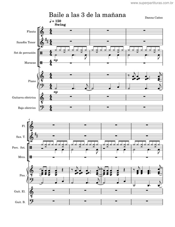 Partitura da música Baile A Las 3 De La Mañana