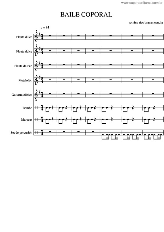 Partitura da música Baile Coporal 1