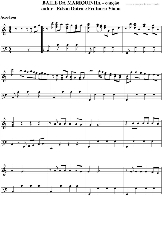 Partitura da música Baile Da Mariquinha