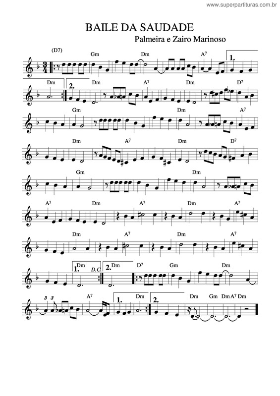 Partitura da música Baile Da Saudade v.2