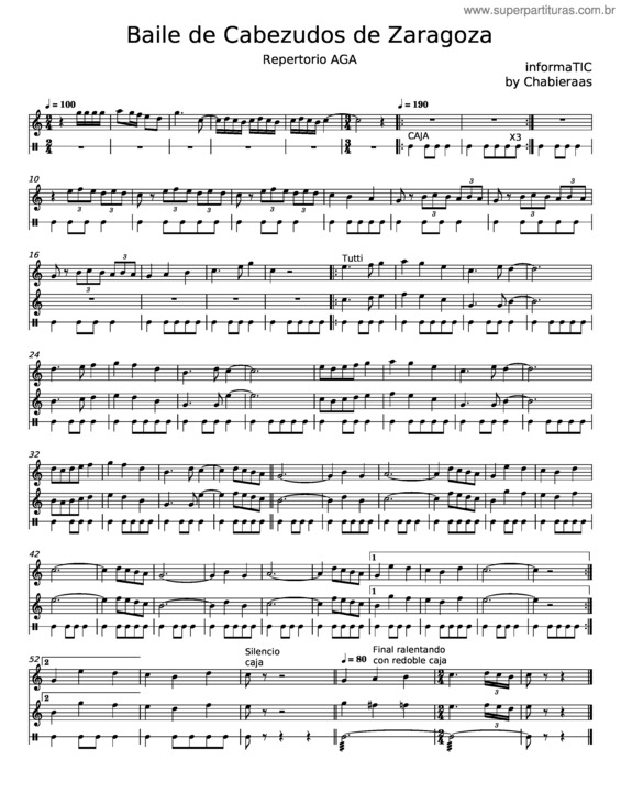 Partitura da música Baile De Cabezudos De Zaragoza – Youssef Khan Nazare–Aga