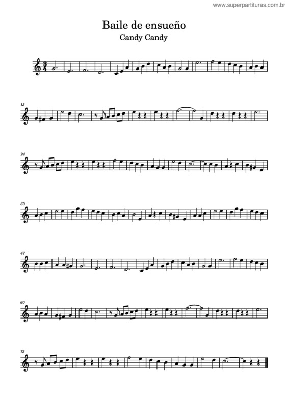 Partitura da música Baile De Ensueño – Takeo Watanabe Baile De Ensueño – Candy Candy