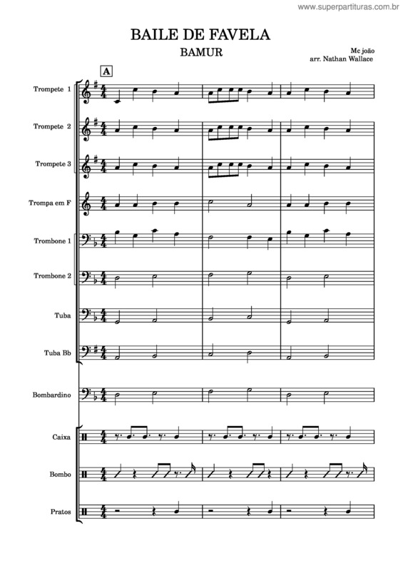Partitura da música Baile De Favela – Mc João Baile De Favela Audio