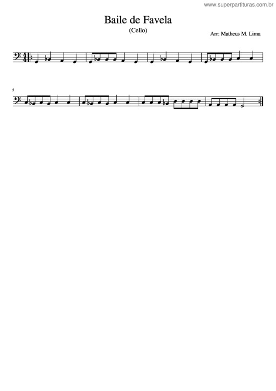 Partitura da música Baile De Favela v.2