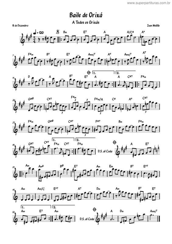 Partitura da música Baile De Orixá
