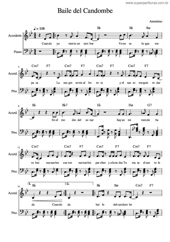 Partitura da música Baile Del Candombe