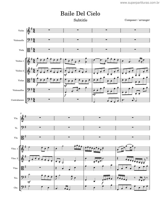 Partitura da música Baile Del Cielo