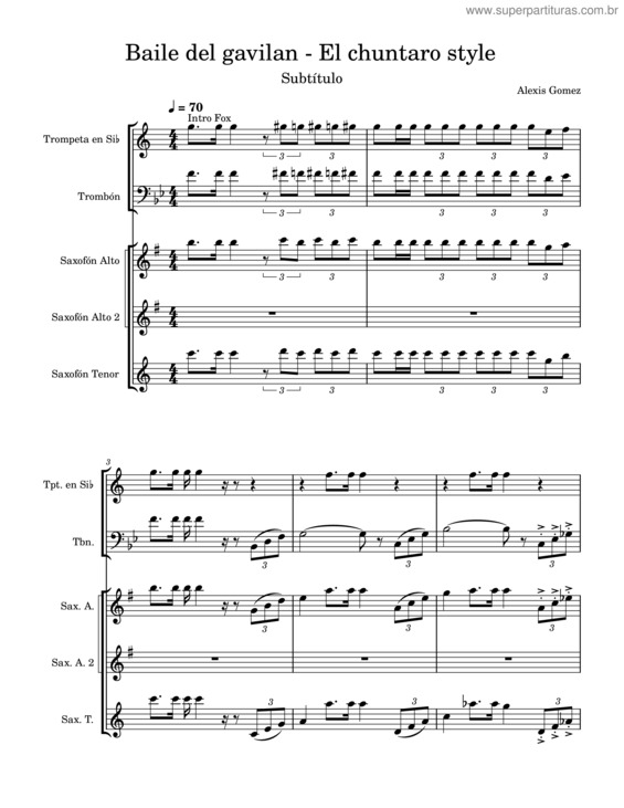 Partitura da música Baile Del Gavilan – El Chuntaro Style