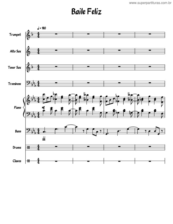 Partitura da música Baile Feliz