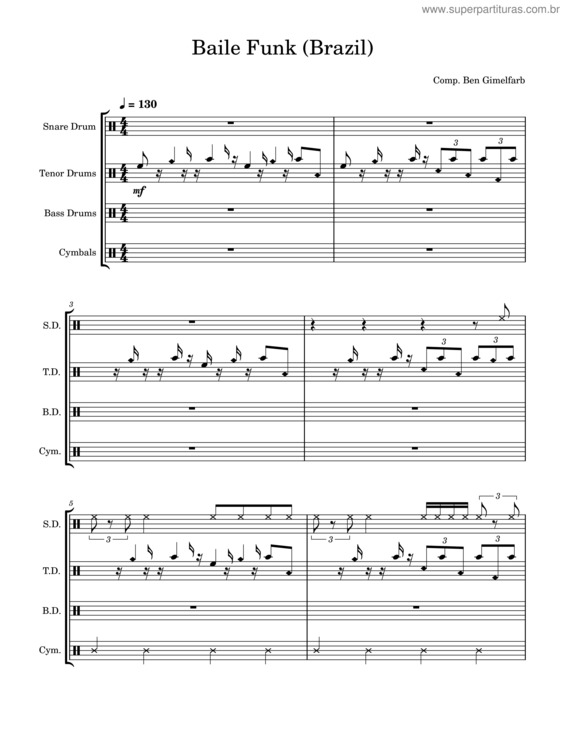 Partitura da música Baile Funk