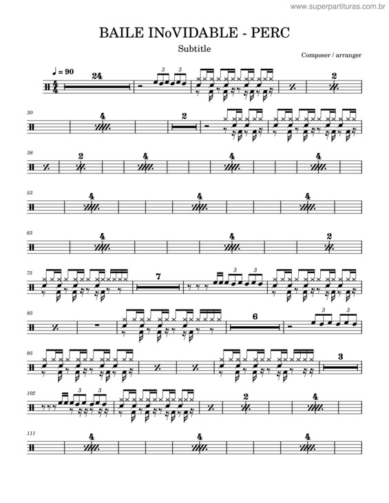 Partitura da música Baile Inolvidable – Perc
