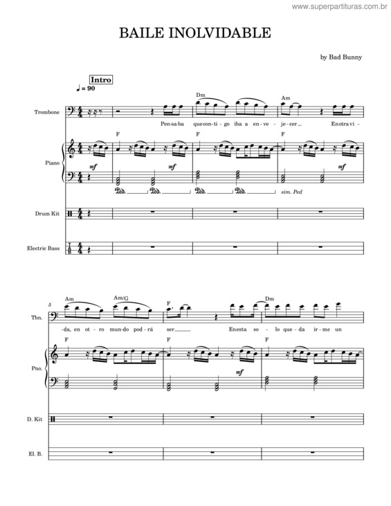 Partitura da música Baile Inolvidable