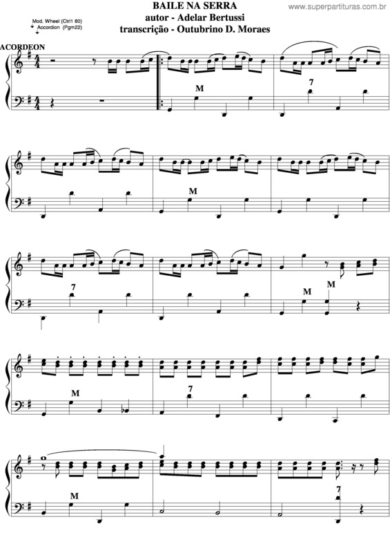 Partitura da música Baile Na Serra