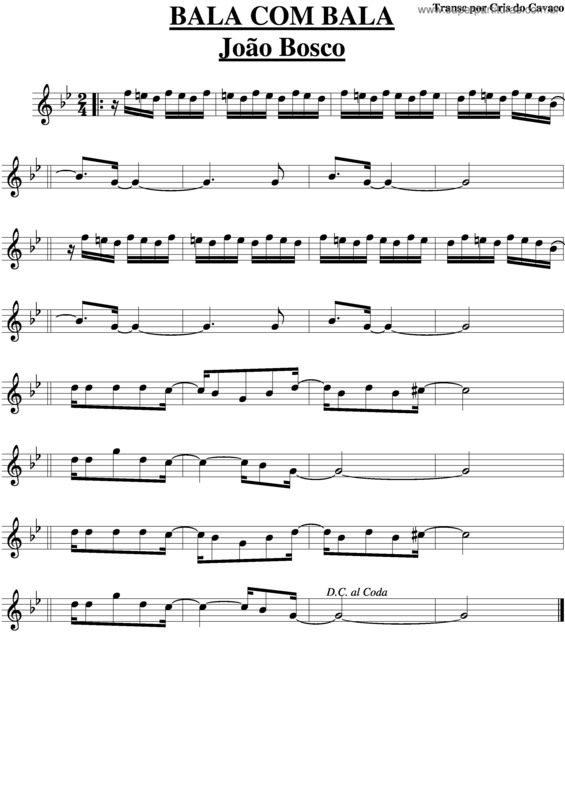 Partitura da música Bala Com Bala