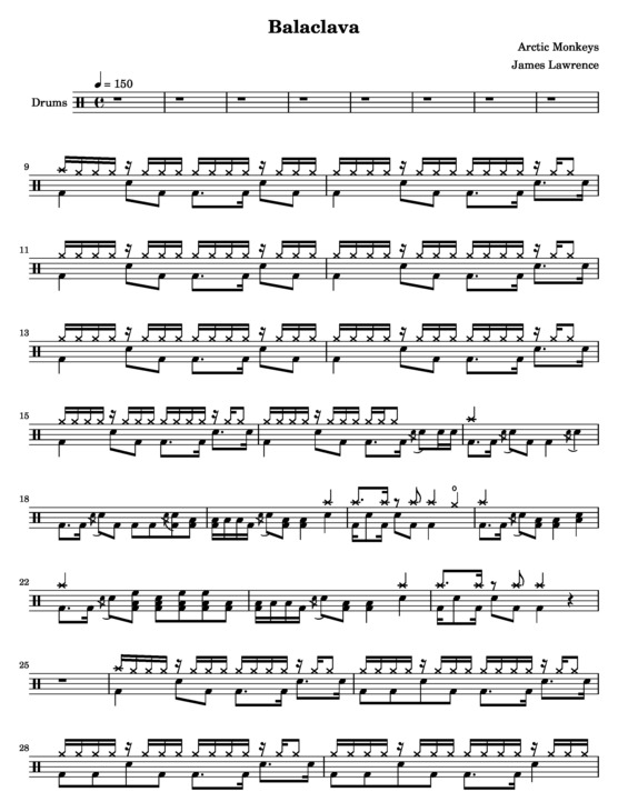 Partitura da música Balaclava