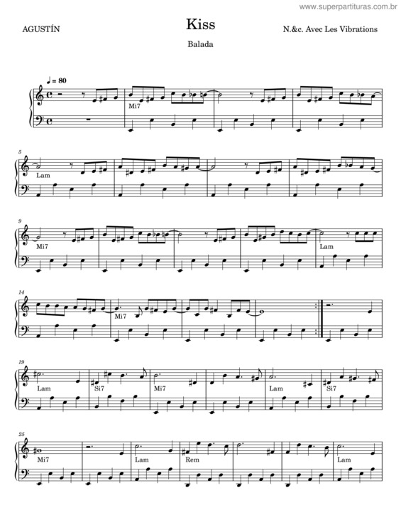 Partitura da música Balada – Agustín