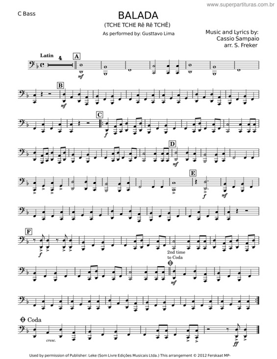 Partitura da música Balada – Cassio Sampaio v.3