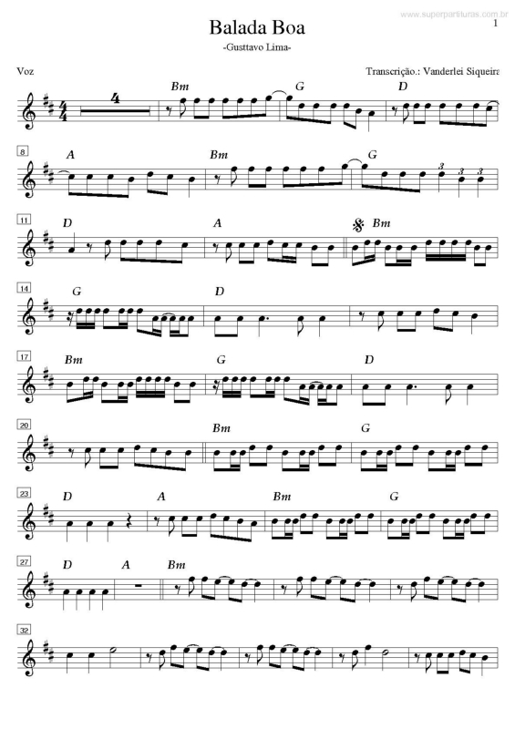 Partitura da música Balada Boa