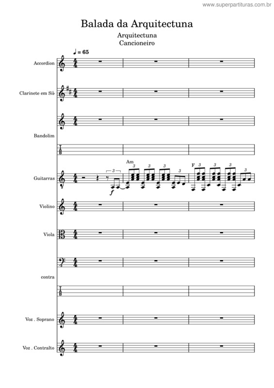 Partitura da música Balada Da Arquitectuna