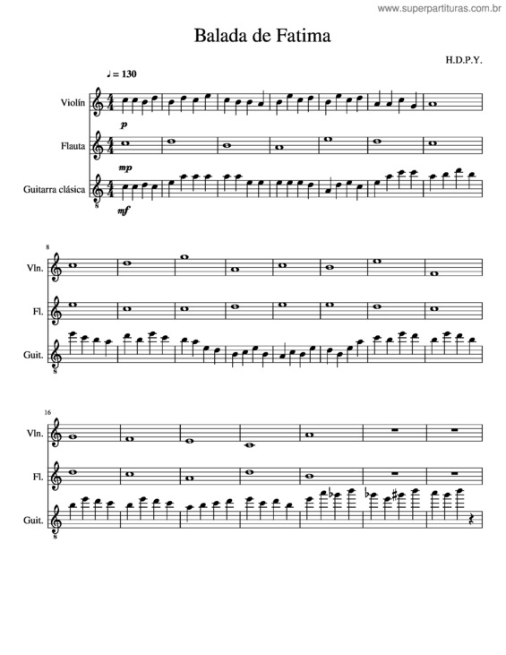 Partitura da música Balada De Fatima
