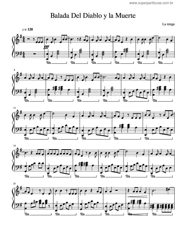 Partitura da música Balada Del Diablo Y La Muerte Pueba