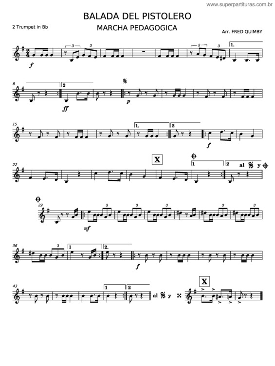 Partitura da música Balada Del Pistolero – Marcha Pedagogica v.10